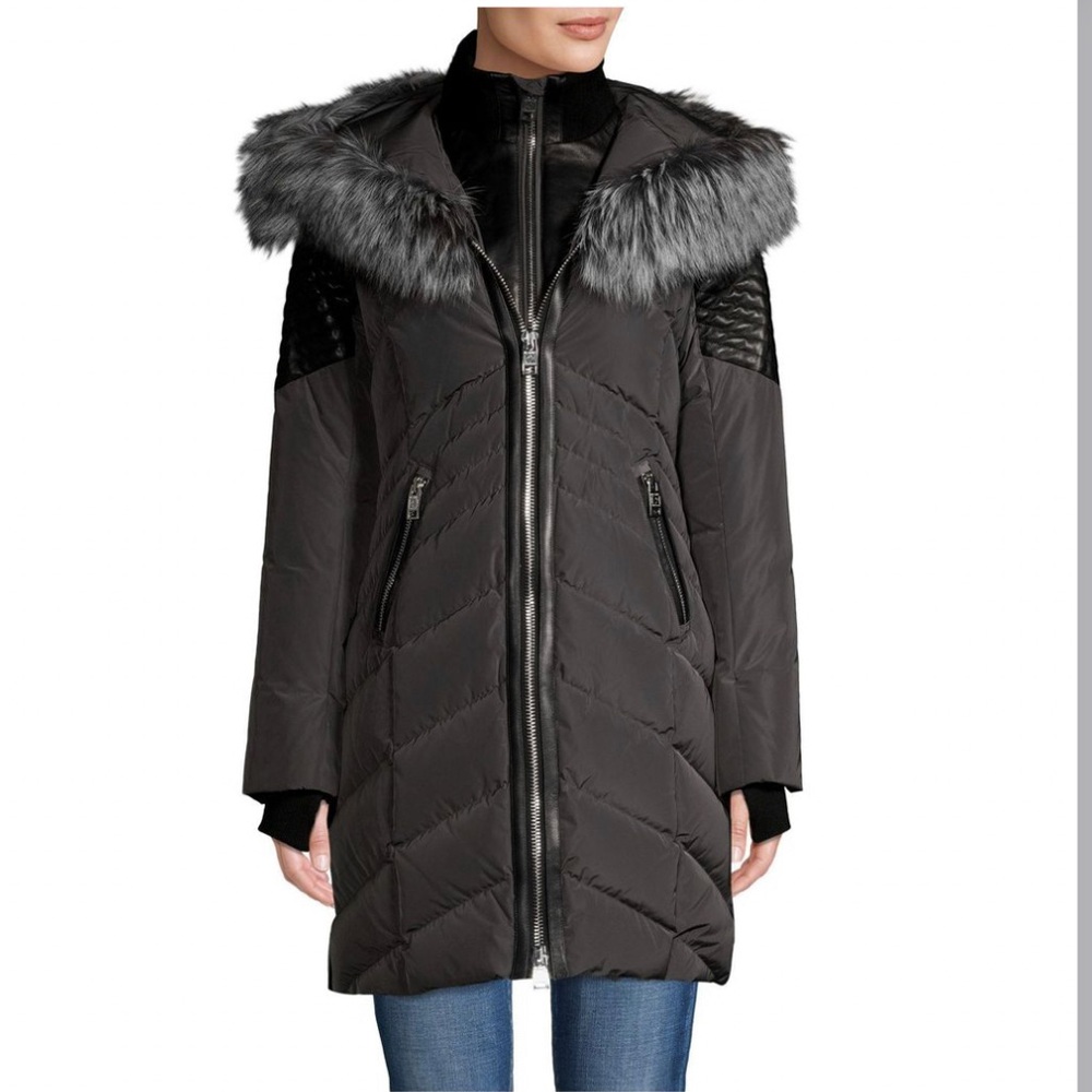 Nicole Benisti Leather & Fox Fur Jacket